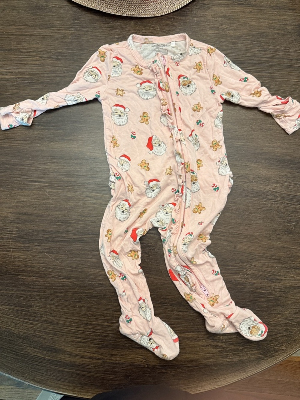 Angel Dear Pink Santa & Gingerbread Footed One-Piece